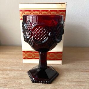 Avon 1876 Cape Cod Collection Water Goblet with Floral Medley Perfumed Candle